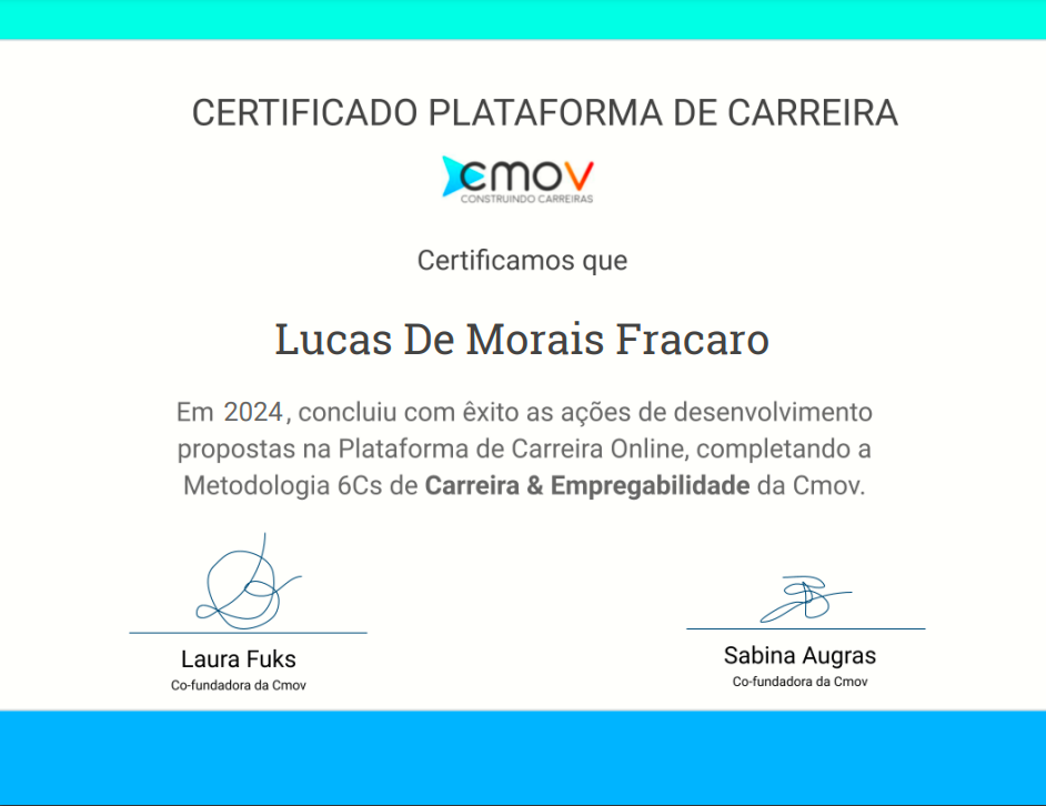 Certificado Carreira e Empregabilidade